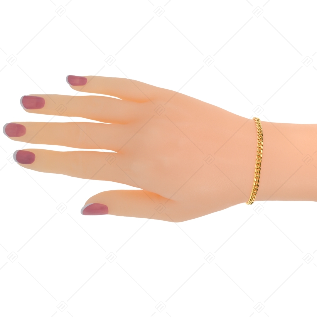 BALCANO - Curb Chain / Pancer-Edelstahl armband 18K vergoldet - 4 mm (441426BC88)