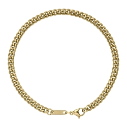 BALCANO - Curb / Stainless Steel Curb Chain-Bracelet, 18K Gold Plated - 4 mm