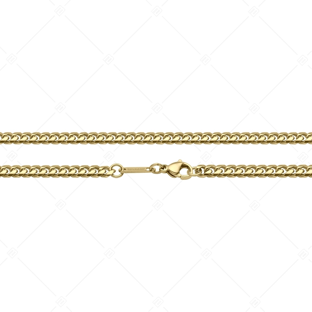 BALCANO - Curb Chain / Pancer-Edelstahl armband 18K vergoldet - 4 mm (441426BC88)