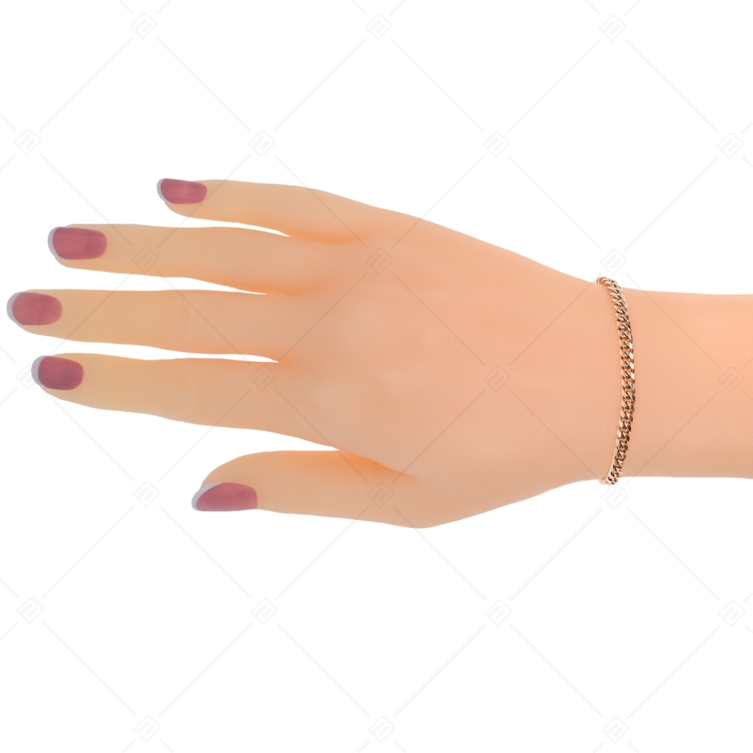 BALCANO - Curb / Stainless Steel Curb Chain-Bracelet, 18K Rose Gold Plated - 4 mm (441426BC96)