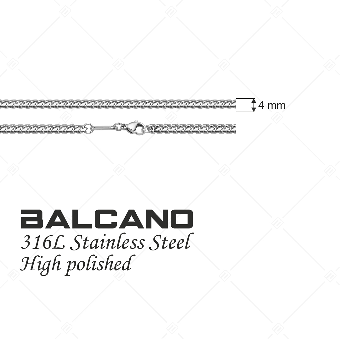 BALCANO - Curb / Edelstahl Pancerkette-Armband mit Hochglanzpolierung - 4 mm (441426BC97)