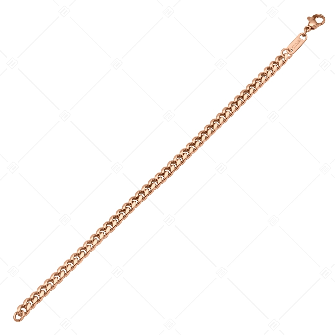 BALCANO - Curb / Stainless Steel Curb Chain-Bracelet, 18K Rose Gold Plated - 6 mm (441428BC96)