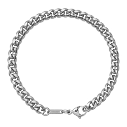 BALCANO - Curb / Stainless Steel Curb Chain-Bracelet, High Polished - 6 mm