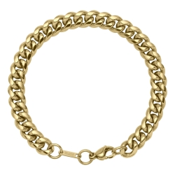 BALCANO - Curb / Stainless Steel Curb Chain-Bracelet, 18K Gold Plated - 8 mm