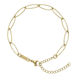 BALCANO - Marquise / Stainless Steel Marquise Chain-Bracelet, 18K Gold Plated - 5 mm