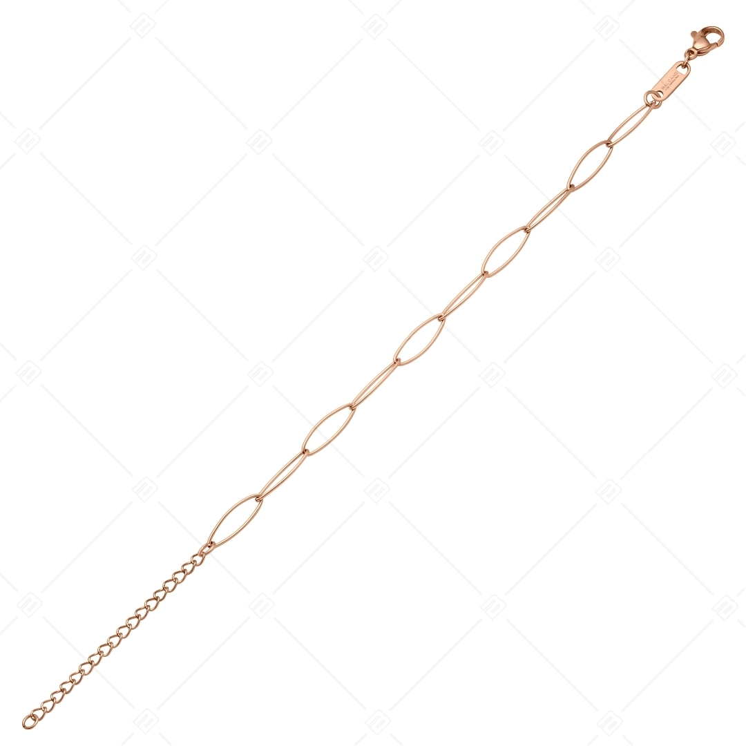 BALCANO - Marquise / Stainless Steel Marquise Chain-Bracelet, 18K Rose Gold Plated - 5 mm (441447BC96)