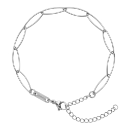 BALCANO - Marquise / Stainless Steel Marquise Chain-Bracelet, High Polished - 5 mm