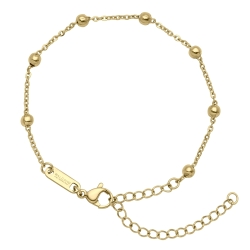 BALCANO - Beaded Cable Chain bracelet, 18K gold plated - 1,5 mm