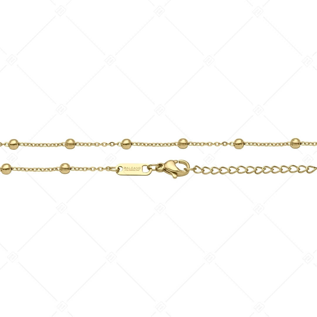BALCANO - Beaded Cable / Stainless Steel Beaded Cable Chain-Bracelet, 18K Gold Plated - 1,5 mm (441452BC88)