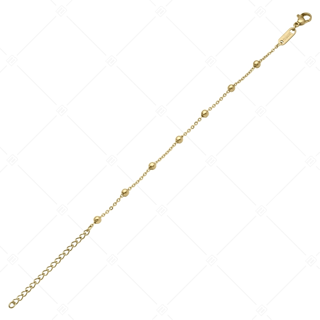 BALCANO - Beaded Cable / Edelstahl Ankerkette-Armband mit Kugeln, 18K Gold Beschichtung - 1,5 mm (441452BC88)