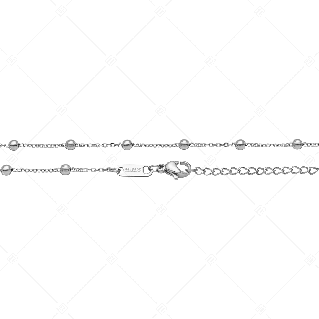 BALCANO - Beaded Cable / Bracelet d'ancres à baies plaqué en acier inoxydable avec hautement polie - 1,5 mm (441452BC97)