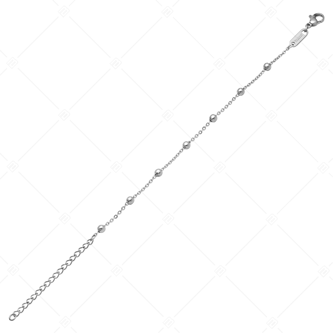 BALCANO - Beaded Cable / Bracelet d'ancres à baies plaqué en acier inoxydable avec hautement polie - 1,5 mm (441452BC97)