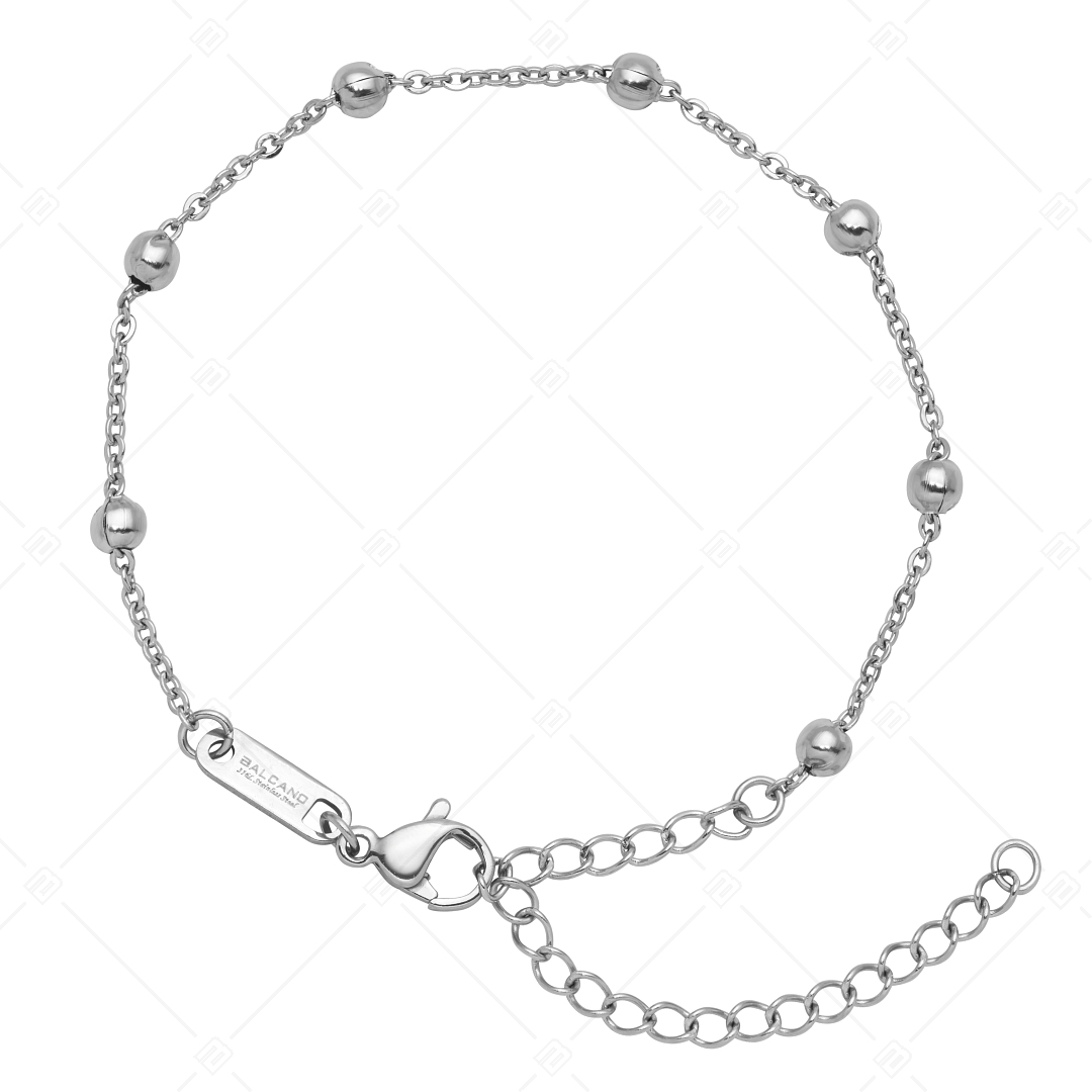 BALCANO - Beaded Cable / Stainless Steel Beaded Cable Chain-Bracelet, High Polished - 1,5 mm (441452BC97)