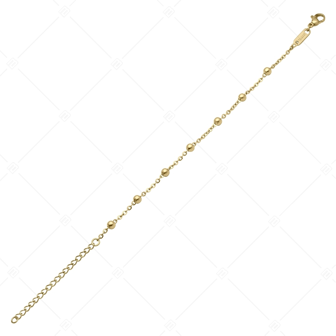 BALCANO - Beaded Cable / Bracelet d'ancres à baies en acier inoxydable plaqué or 18K - 2 mm (441453BC88)