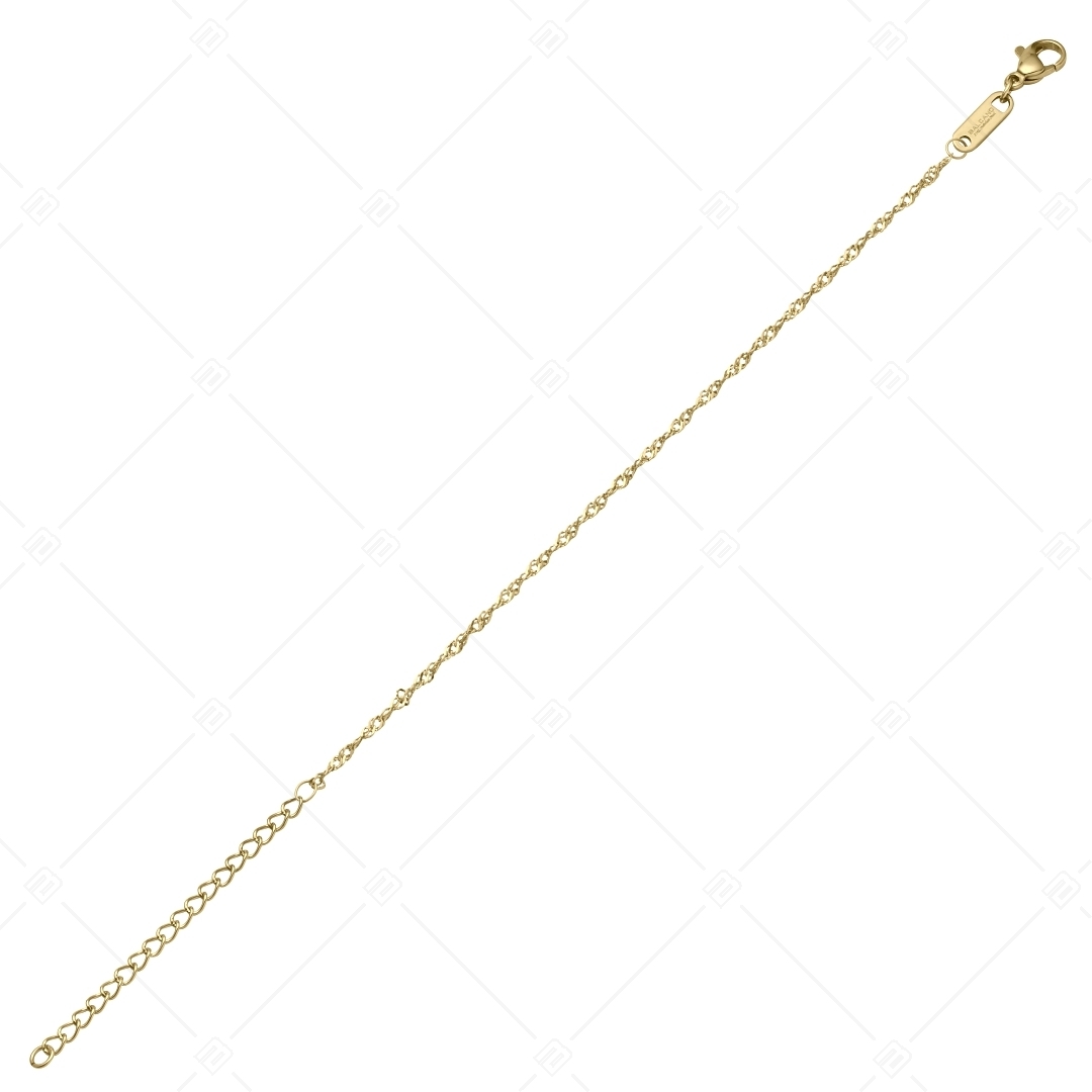 BALCANO - Singapore / Stainless Steel Singapore Chain-Bracelet, 18K Gold Plated - 1,2 mm (441461BC88)