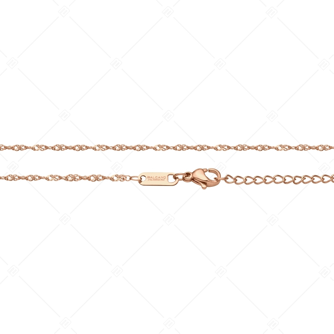 BALCANO - Singapore / Stainless Steel Singapore Chain-Bracelet, 18K Rose Gold Plated - 1,2 mm (441461BC96)