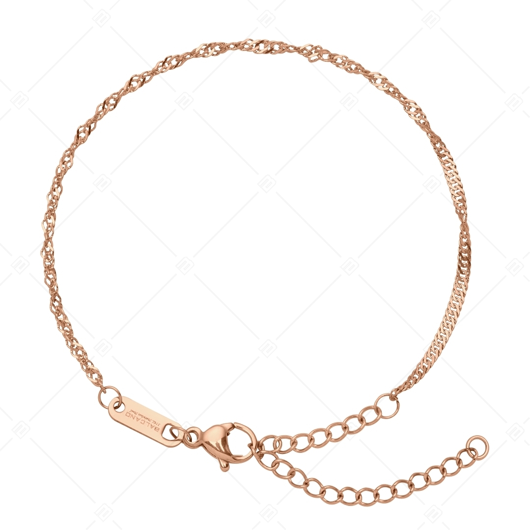 BALCANO - Singapore / Stainless Steel Singapore Chain-Bracelet, 18K Rose Gold Plated - 1,2 mm (441461BC96)
