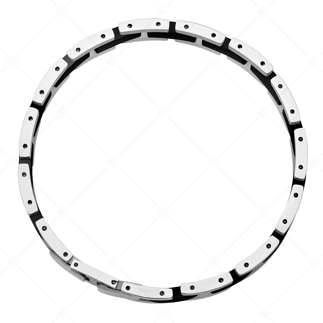 BALCANO - Luke / Edelstahl Armband mit Spiegelglanzpolierung und schwarzer PVD-Beschichtung (441468BC11)