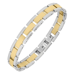 BALCANO - Luke / Edelstahl Armband mit Hochglanzpolierung und 18K Gold Beschichtung