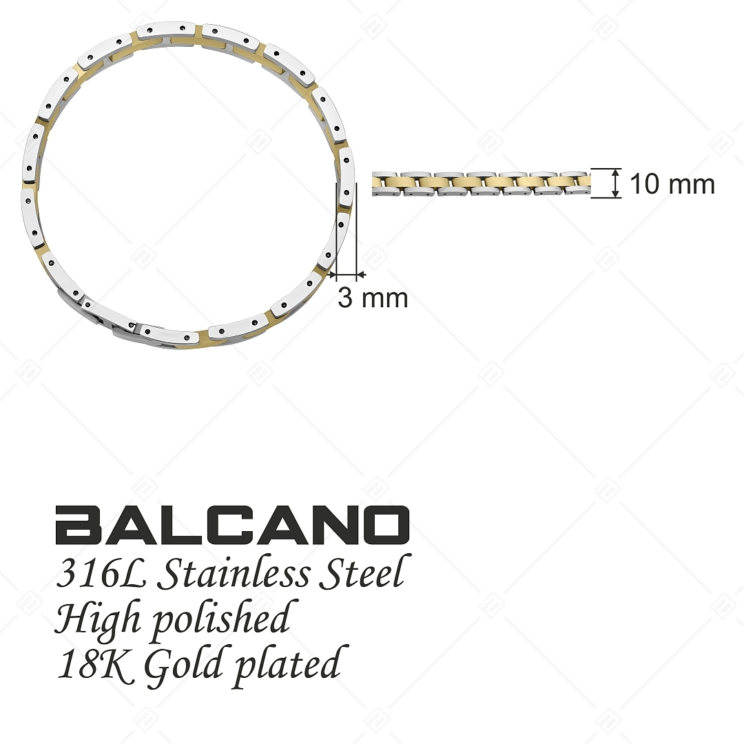 BALCANO - Luke / Bracelet en acier inoxydable avec polissage à haute brillance et plaqué or 18K (441468BC88)