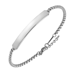 BALCANO - Steve / Engravable Stainless Steel Bracelet Round Venetian Cube Chain, High Polished - 3mm
