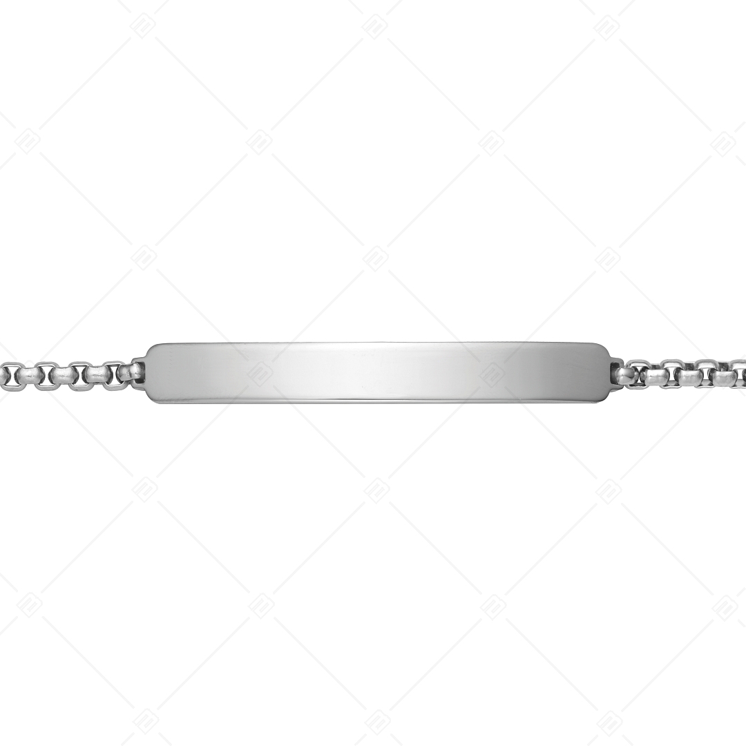 BALCANO - Steve / Bracelet gravable en acier inoxydable, chaîne cube vénitienne ronde avec polissage haute  brillance -  (441470EG97)