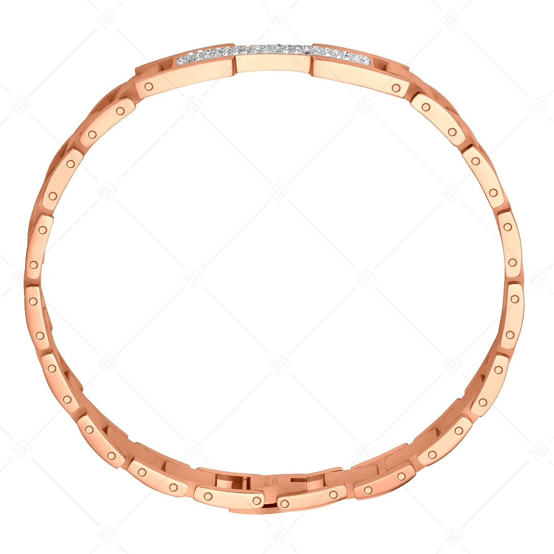 BALCANO - Brigitte / Stainless Steel Bracelet With Sparkling Czech Crystals, 18K Rose Gold Plated (441473BC96)