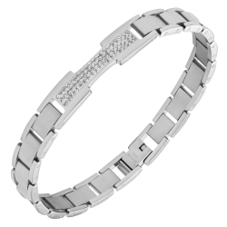 BALCANO - Brigitte / Stainless Steel Bracelet With Sparkling Czech Crystals High Polished