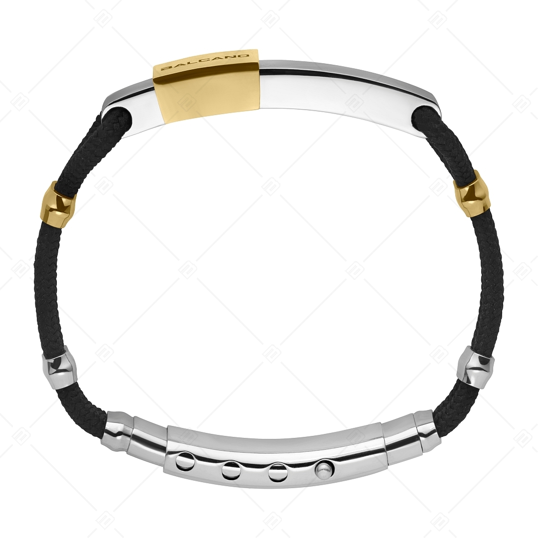 BALCANO - Ricky / Braided Cotton Cord Bracelet With a Unique Stainless Steel Headpiece, 18K Gold Plated (441474BC88)