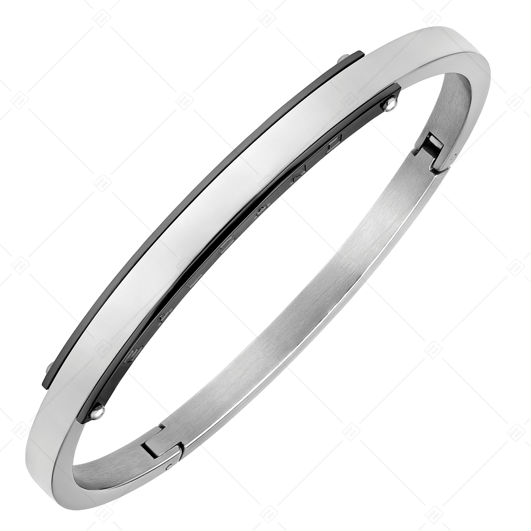 BALCANO - Kelly / Stainless Steel Bangle With High Polish and Black PVD Plated (441476BL11)