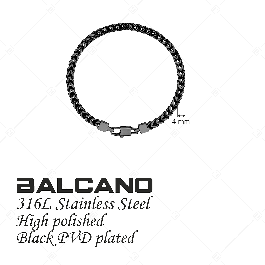 BALCANO - Fox / Bracelet sétaire en acier inoxydable, plaqué PVD noir (441480BL11)