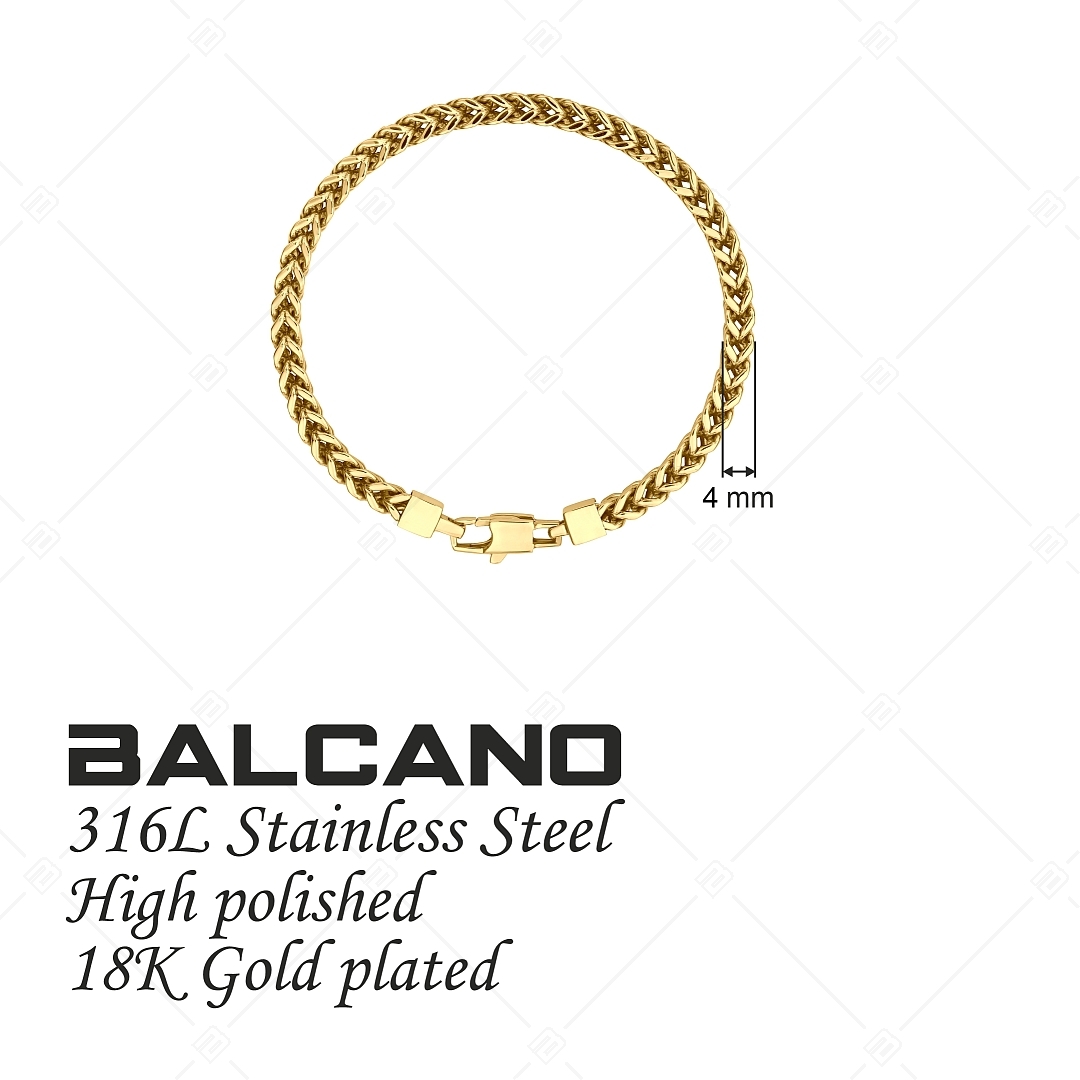BALCANO - Fox / Bracelet sétaire en acier inoxydable, plaqué or 18K (441480BL88)