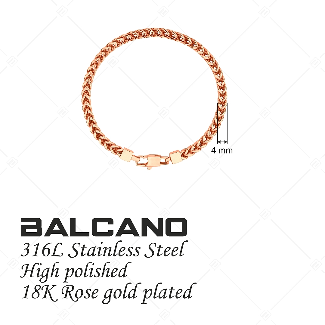 BALCANO - Fox / Stainless Steel Foxtail Bracelet 18K Rose Gold Plated (441480BL96)