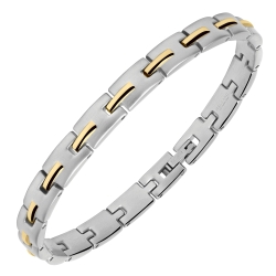 BALCANO - Phil / Stainless Steel Bracelet With Satin Finish, 18K Gold Plated