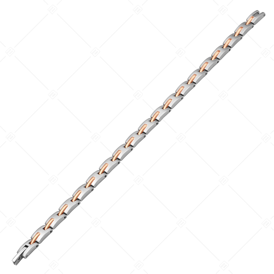 BALCANO - Phil / Bracelet en acier inoxydable avec une finition satinée et plaqué or rose 18K (441481BC96)