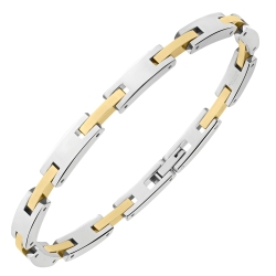BALCANO - Tony / Stainless Steel Bracelet with High Polish and 18K Gold Plated