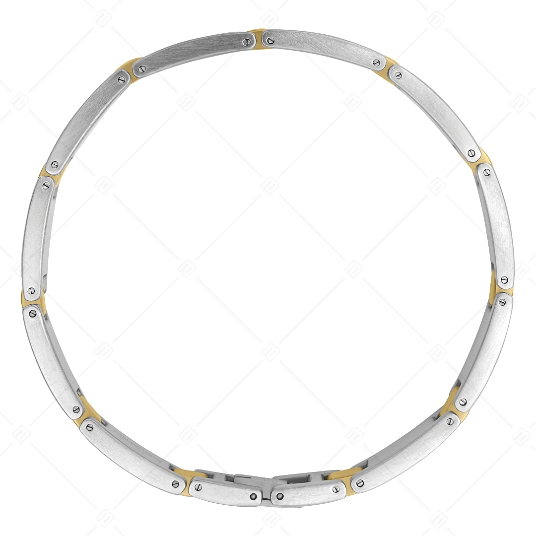 BALCANO - Denny / Bracelet en acier inoxydable avec une finition satinée et plaqué or 18K (441483BC88)