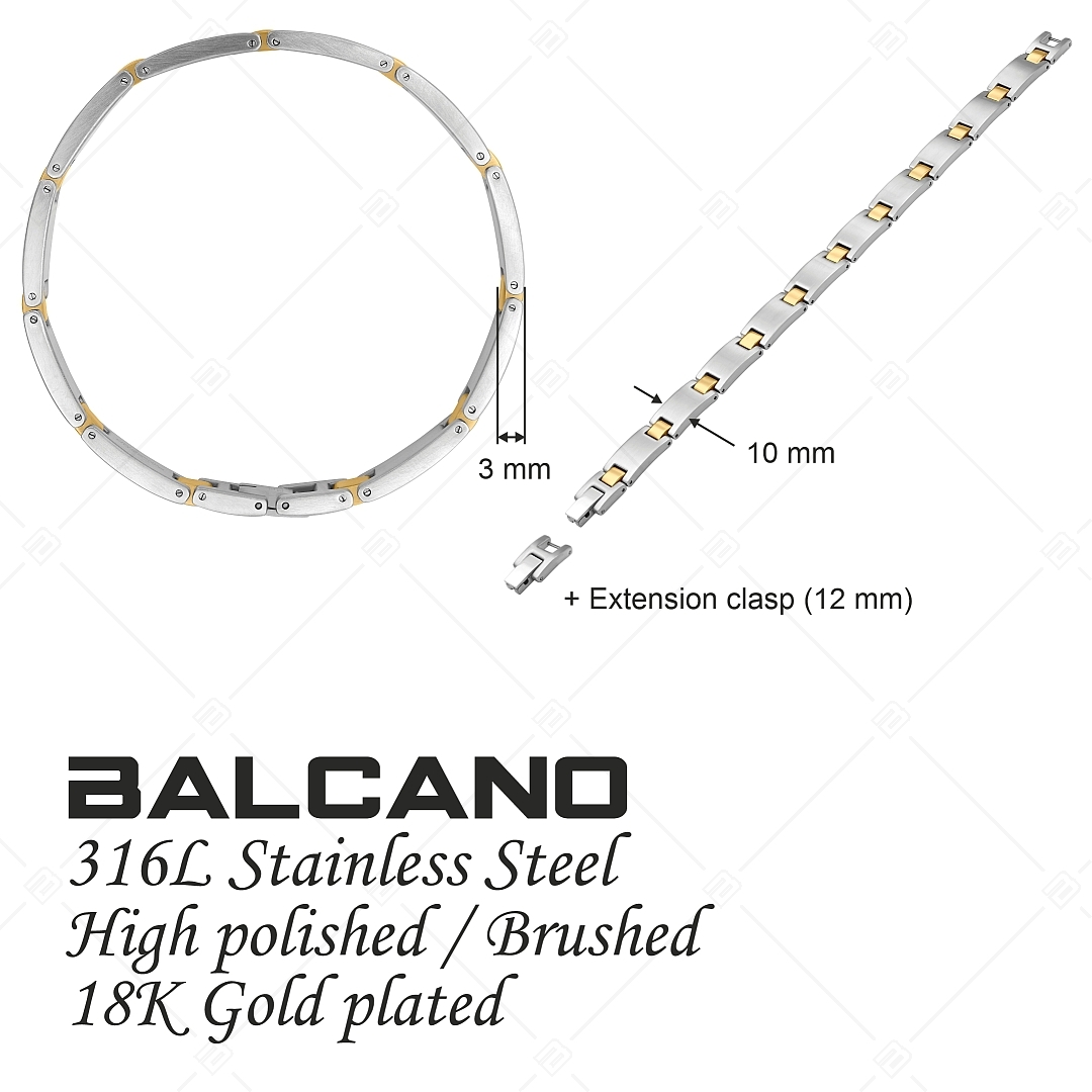 BALCANO - Denny / Edelstahlarmband mit Satin-Finish und 18K Gold Beschichtung (441483BC88)