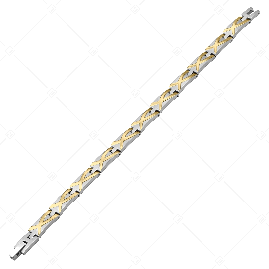 BALCANO - Gabby / Bracelet en acier inoxydable avec une finition satinée et motif unique plaqué or 18K (441484BC88)