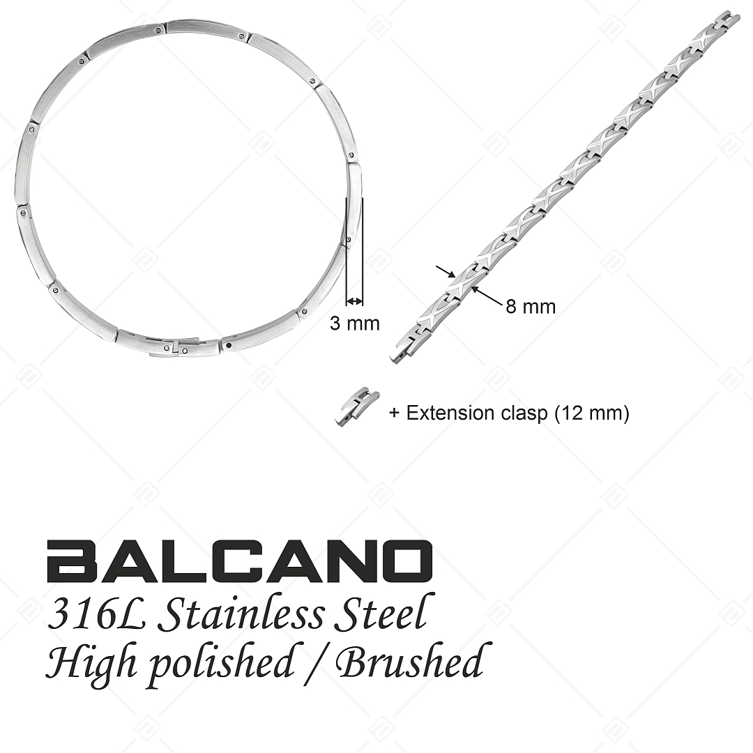 BALCANO - Gabby / Bracelet en acier inoxydable avec une finition satinée et motif unique poli (441484BC97)