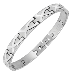BALCANO - Gabby / Stainless Steel Bracelet With Satin Finish and Polished Unique Pattern