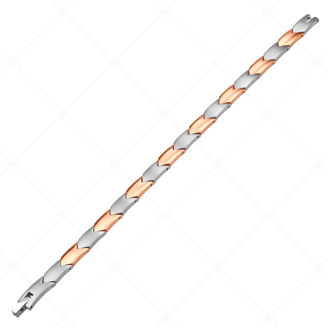 BALCANO - Terry / Stainless Steel Bracelet With Satin Finish and 18K Rose Gold Plated Arrow Shape Pattern (441485BC96)