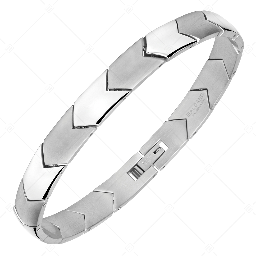 BALCANO - Terry / Bracelet en acier inoxydable avec finition satinée et motif de flèche poli (441485BC97)