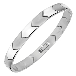 BALCANO - Terry / Stainless Steel Bracelet With Satin Finish and Polished Arrow Shape Pattern