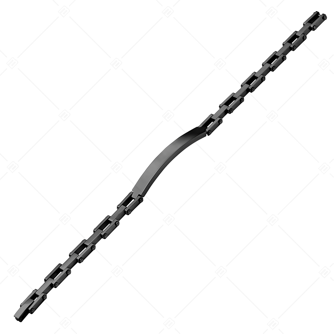 BALCANO - Patrick / Bracelet gravable en acier inoxydable avec hautement polie et plaqué PVD noir (441488EG11)