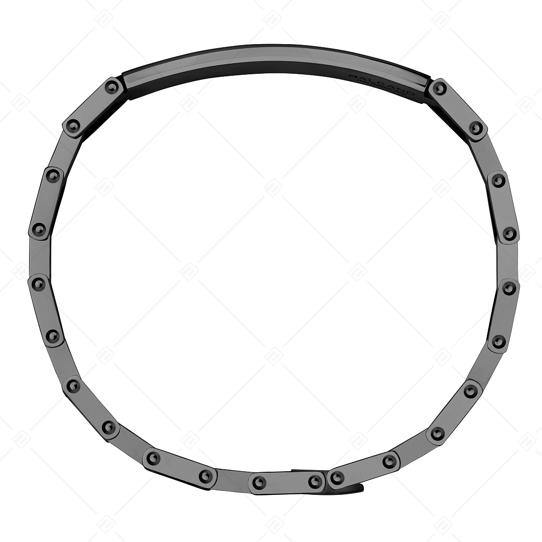 BALCANO - Patrick / Engravable Stainless Steel Bracelet With High Polish, Black PVD Plated (441488EG11)