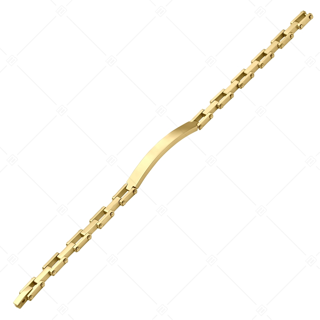 BALCANO - Patrick / Bracelet gravable en acier inoxydable avec hautement polie et plaqué or 18K (441488EG88)