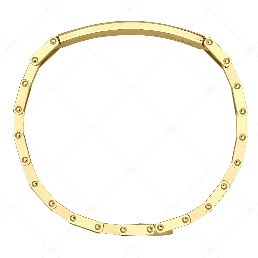BALCANO - Patrick / Engravable Stainless Steel Bracelet With High Polish, 18K Gold Plated (441488EG88)
