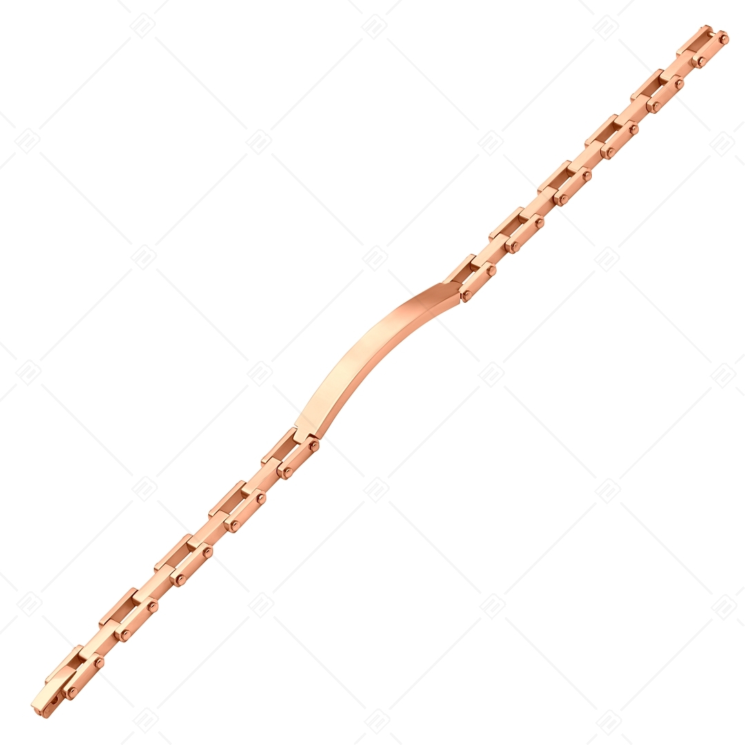 BALCANO - Patrick / Bracelet gravable en acier inoxydable avec hautement polie et plaqué or rose 18K (441488EG96)