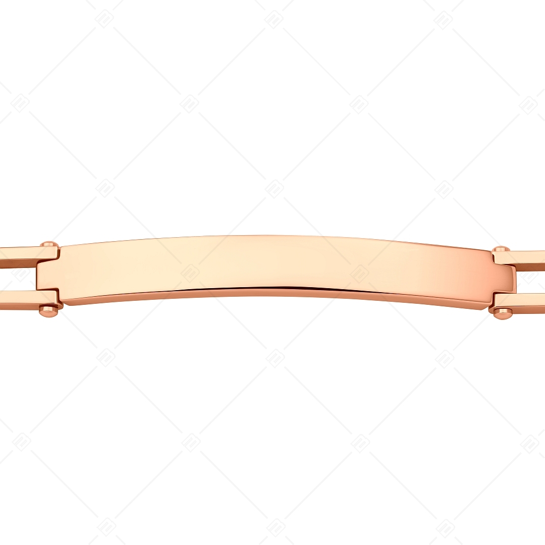BALCANO - Patrick / Bracelet gravable en acier inoxydable avec hautement polie et plaqué or rose 18K (441488EG96)